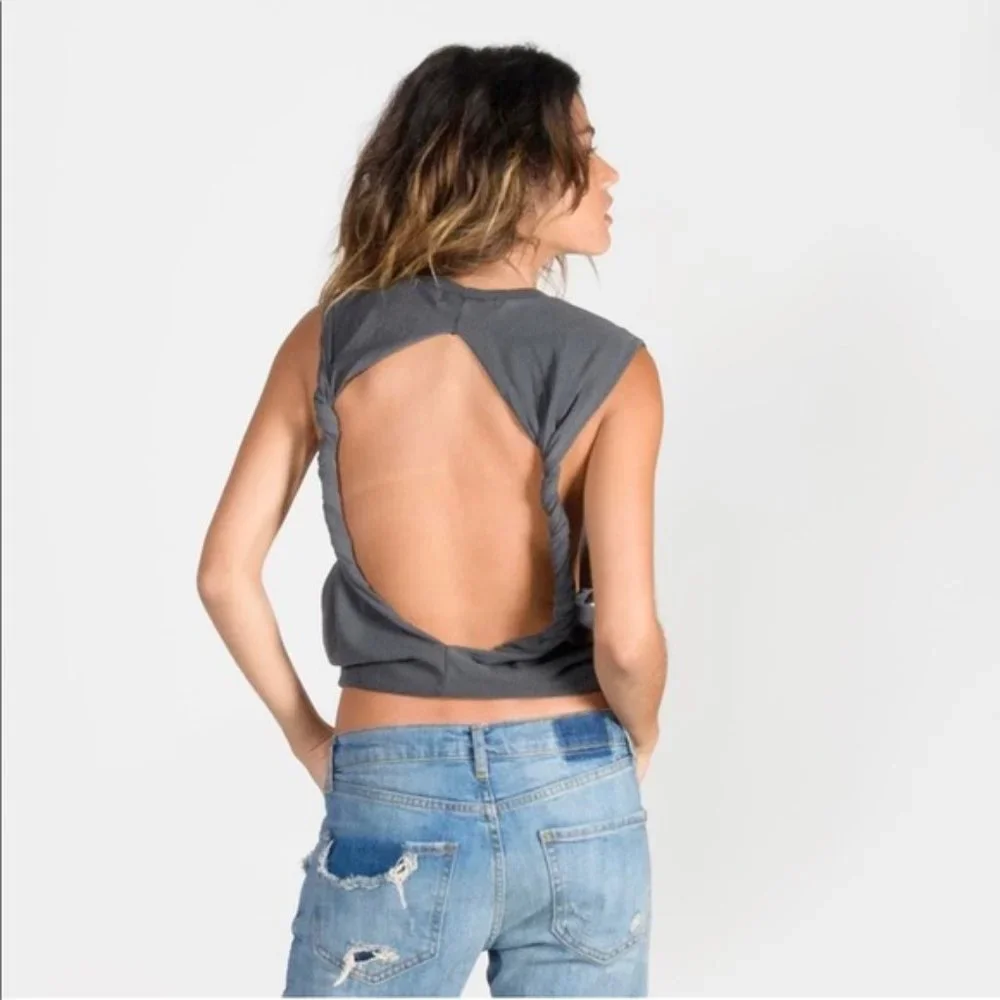 This is What a Feminist Looks Like Twist Back Tank S M Gray